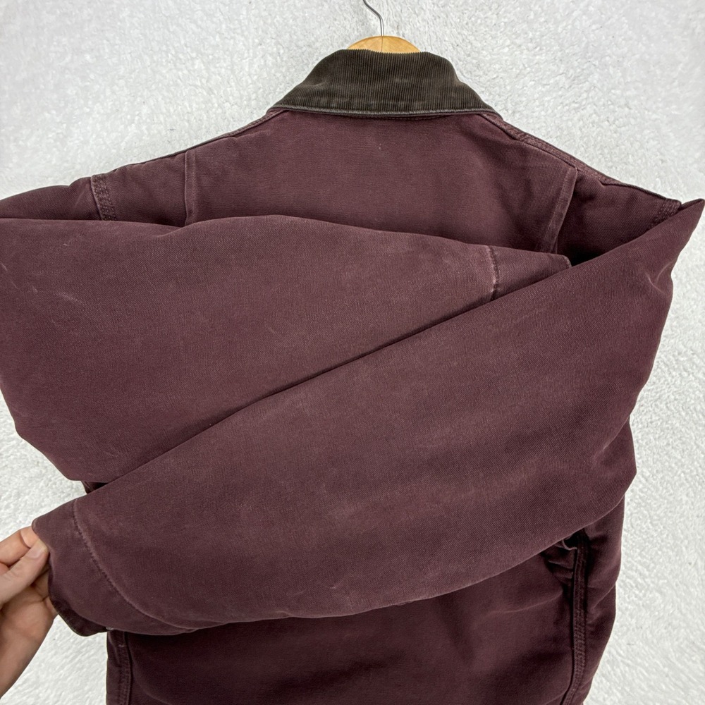 Vintage‎ Carhartt Detroit Jacket Blanket Lined Mens Medium J43 BRG Burgundy EUC - Picture 15 of 16